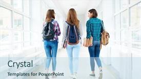  Presentation with highschool - Presentation theme with highschool - going home background and a light blue colored foreground