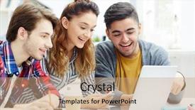  Presentation with video - Audience pleasing PPT layouts consisting of highschool - happy learners video chatting backdrop and a coral colored foreground