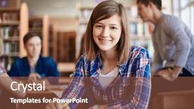  Presentation with highschool - Beautiful slide set featuring highschool - happy teenage girl looking backdrop and a tawny brown colored foreground