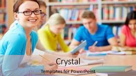  Presentation with college algebra - Amazing PPT theme having highschool - portrait of pretty girl sitting backdrop and a lemonade colored foreground