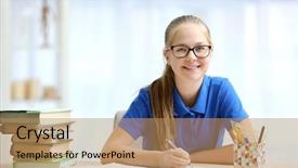  Presentation with highschool - Colorful PPT layouts enhanced with highschool - student studying in classroom backdrop and a coral colored foreground