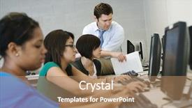  Presentation with helping - PPT theme with permanent word on missing puzzle background and a white colored foreground.