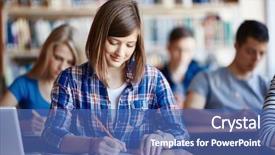  Presentation with highschool - Colorful slide set enhanced with highschool student carrying out task backdrop and a ocean colored foreground