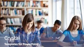  Presentation with highschool - Beautiful PPT theme featuring highschool students carrying out written backdrop and a ocean colored foreground