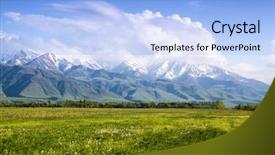  Presentation with asia - Colorful presentation theme enhanced with hight - asia landscape kyrgyzstan baitik backdrop and a  colored foreground