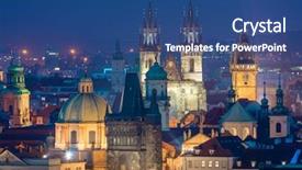  Presentation with prague - Beautiful theme featuring hight - fantastic aerial view of prague backdrop and a ocean colored foreground