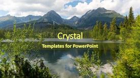  Presentation with landscape - Theme having hight - nice landscape with lake strebske background and a tawny brown colored foreground