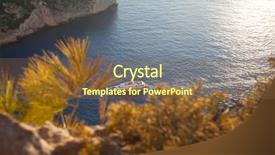  Presentation with greece blue - PPT layouts enhanced with hight cliffs and blue water background and a  colored foreground