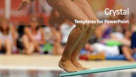  Presentation with swimmer - Amazing theme having hight jump - swimmer launched into water backdrop and a red colored foreground