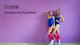  Presentation with dancing - Amazing theme having hight jump - two beautiful girls dancing backdrop and a coral colored foreground