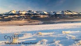  Presentation with winter - PPT theme with hight-tatras-vysoke-tatry background and a light blue colored foreground