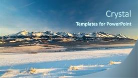  Presentation with winter - Beautiful presentation theme featuring hight-tatras-vysoke-tatry backdrop and a ocean colored foreground