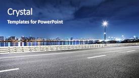  Presentation with cityscape - Audience pleasing presentation theme consisting of highway - cityscape and skyline of seoul backdrop and a ocean colored foreground