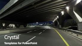 Presentation with freeway - Cool new presentation theme with highway - empty freeway at night backdrop and a dark gray colored foreground