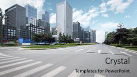  Presentation with urban - PPT theme having highway - empty urban road and modern background and a light gray colored foreground