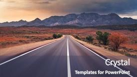  Presentation with australia - Colorful slides enhanced with highway - flinders ranges in outback australia backdrop and a tawny brown colored foreground