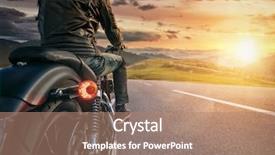  Presentation with motorcycle - Beautiful PPT layouts featuring highway - motorcycle rider ready for drive backdrop and a coral colored foreground