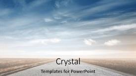  Presentation with autumn - Presentation theme having highway - road in the autumn fields background and a soft green colored foreground