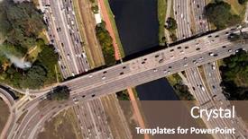  Presentation with brazil - Theme enhanced with highway - top view of marginal pinheiros background and a coral colored foreground