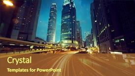  Presentation with hong kong - Amazing PPT layouts having highway - traffic in hong kong backdrop and a tawny brown colored foreground