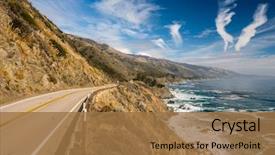  Presentation with california - Presentation consisting of highway 1 on the pacific background and a coral colored foreground