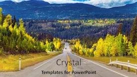  Presentation with automobile - Amazing presentation theme having highway-40-bighorn-beautiful-asphalt backdrop and a gold colored foreground