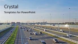  Presentation with amsterdam - Beautiful PPT theme featuring highway a1 near amsterdam backdrop and a light blue colored foreground