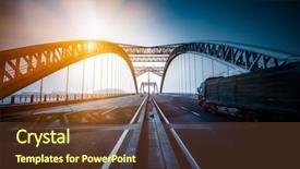  Presentation with highway - Theme featuring highway and modern bridge background and a tawny brown colored foreground