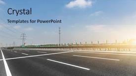  Presentation with highway - Slides enhanced with highway and modern bridge background and a light blue colored foreground