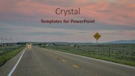  Presentation with pink sky - PPT theme featuring highway-at-dusk-with-pink background and a  colored foreground