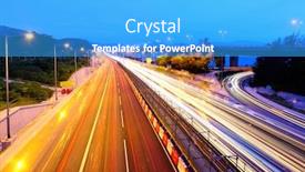  Presentation with highway design - Presentation design enhanced with highway at evening background and a cyan colored foreground