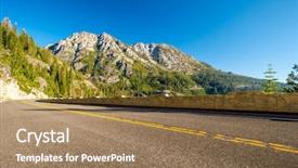  Presentation with tahoe - Cool new PPT theme with highway at lake tahoe backdrop and a coral colored foreground