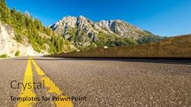  Presentation with tahoe - Theme having highway at lake tahoe in california usa background and a coral colored foreground