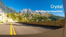  Presentation with tahoe - Amazing theme having highway at lake tahoe backdrop and a teal colored foreground