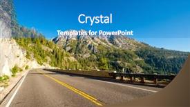  Presentation with tahoe - Audience pleasing PPT theme consisting of highway at lake tahoe backdrop and a teal colored foreground