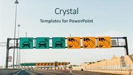  Presentation with highway - Colorful PPT theme enhanced with highway at modern toll road backdrop and a sky blue colored foreground