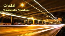  Presentation with megacity - Theme enhanced with highway at night with light background and a tawny brown colored foreground