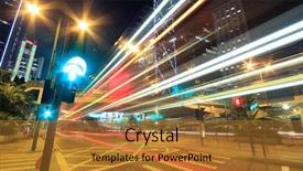  Presentation with megacity - Slide deck consisting of highway at night with light background and a gold colored foreground