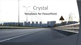  Presentation with asphalt road - PPT layouts having highway-at-sunset-view background and a white colored foreground