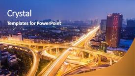  Presentation with ho chi minh city - Colorful presentation enhanced with highway bridge - city scape of the hangzhong backdrop and a ocean colored foreground