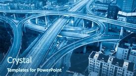  Presentation with china - Colorful theme enhanced with highway bridge - city scape of the hangzhong backdrop and a ocean colored foreground