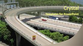  Presentation with freeway - Cool new presentation design with highway bridge - freeway system backdrop and a  colored foreground