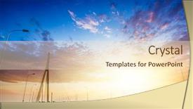  Presentation with trucks - Amazing PPT theme having highway bridge - motion trucks on the freeway backdrop and a lemonade colored foreground