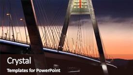  Presentation with highway construction - Theme having highway bridge at night background and a wine colored foreground