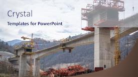  Presentation with highway construction - Slides having highway-bridge-connection-under-construction background and a sky blue colored foreground