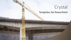 Presentation with highway construction - PPT layouts featuring highway-bridge-connection-under-construction background and a sky blue colored foreground
