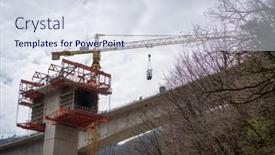  Presentation with highway construction - Beautiful presentation design featuring highway-bridge-connection-under-construction backdrop and a  colored foreground