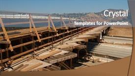  Presentation with highway construction - Theme featuring highway bridge construction project showing background and a  colored foreground