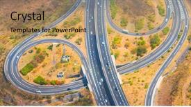  Presentation with highway - PPT layouts enhanced with highway bridge near saint paul background and a coral colored foreground