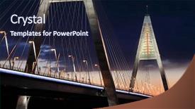  Presentation with night highway accidents - Beautiful PPT theme featuring highway bridge with night light backdrop and a wine colored foreground